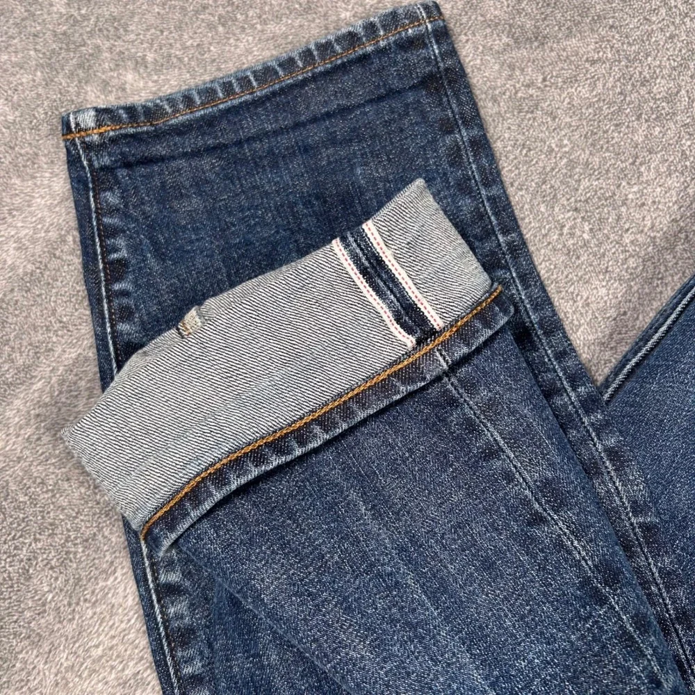 J.Crew 484 Slim Fit Japanese Selvedge Jeans Dark Indigo Men 37x30 BS744 Red Line